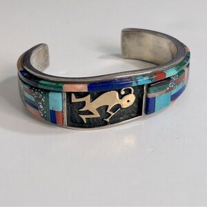 Vintage Native American Phillip Sekaquaptewa Hopi Indian Cuff Bracelet‎